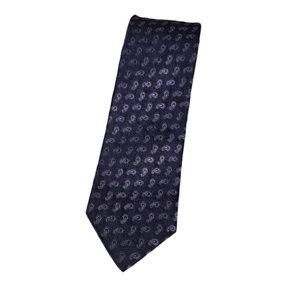 BROOKS BROTHERS Men's 100% Silk Necktie DESIGNER Tie Blue Paisley W:3.6" EUC